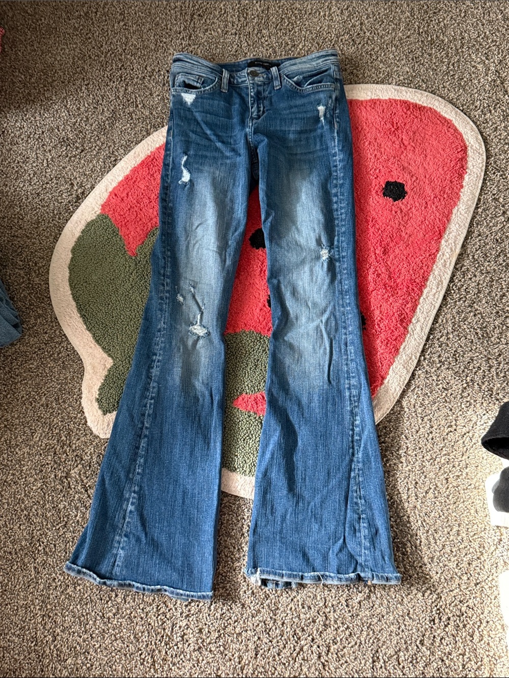 Flying Monkey Blue Distressed Flare Jeans